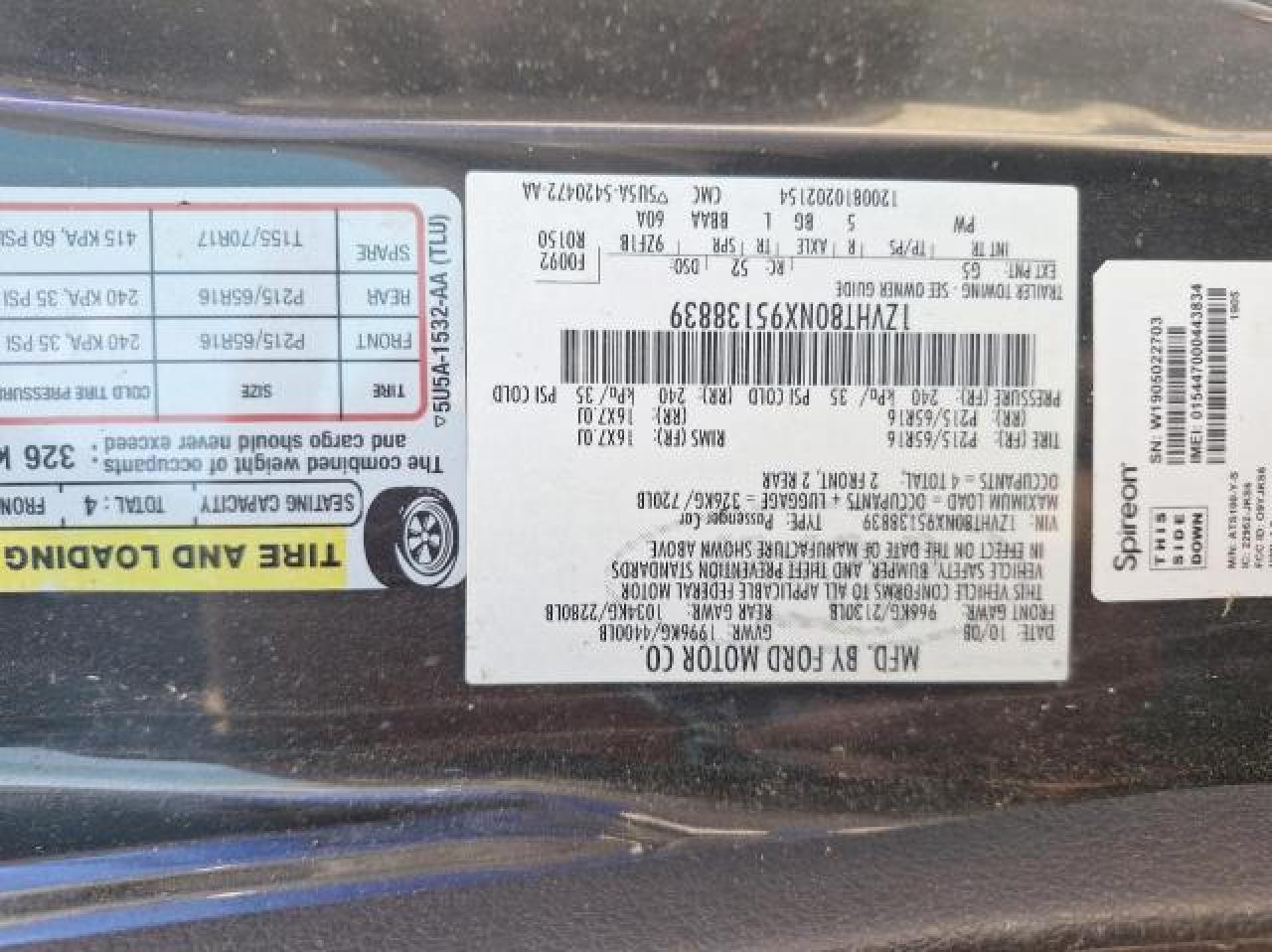 2009 Ford Mustang VIN: 1ZVHT80NX95138839 Lot: 76293544