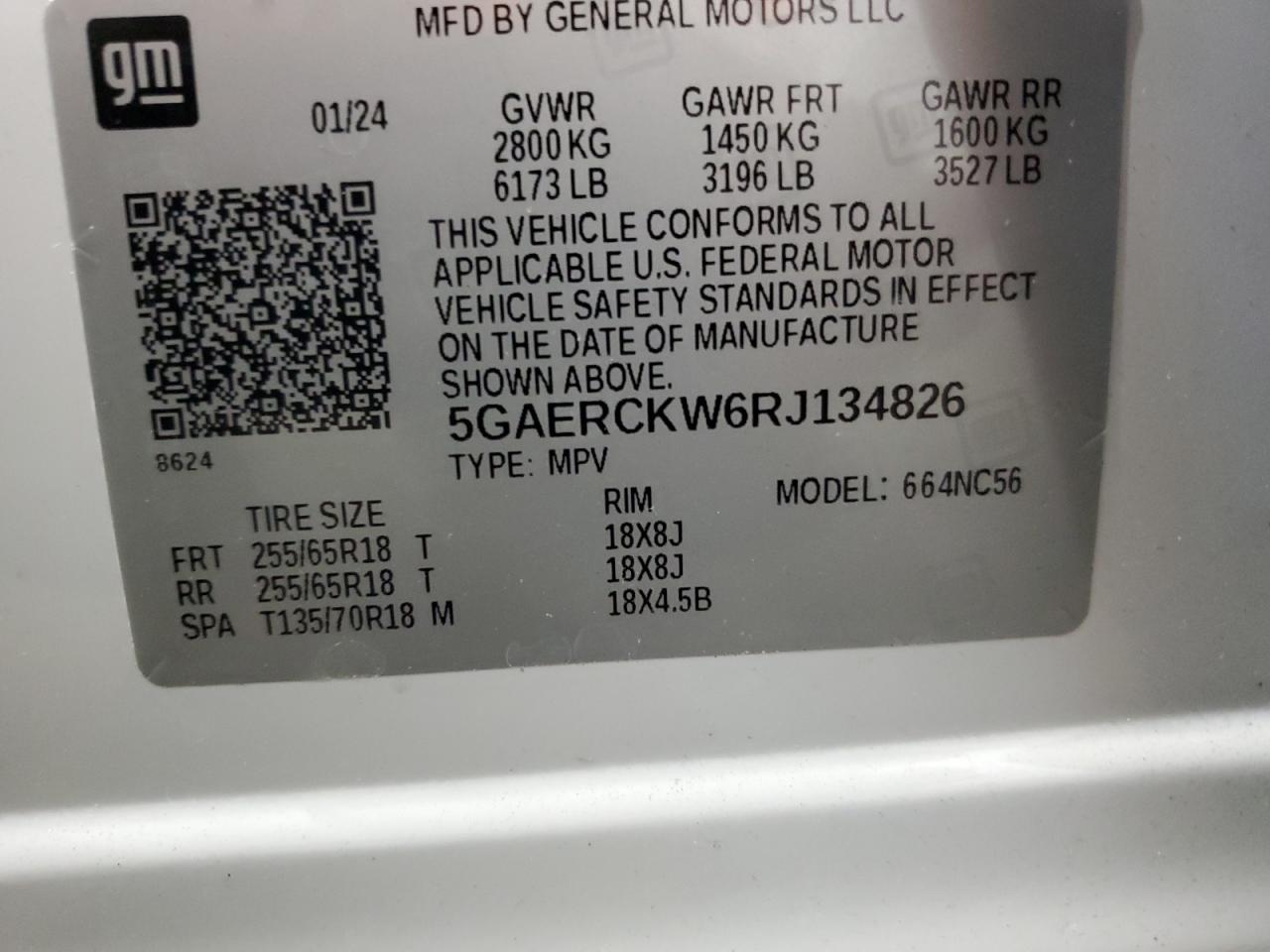 5GAERCKW6RJ134826 2024 Buick Enclave Premium