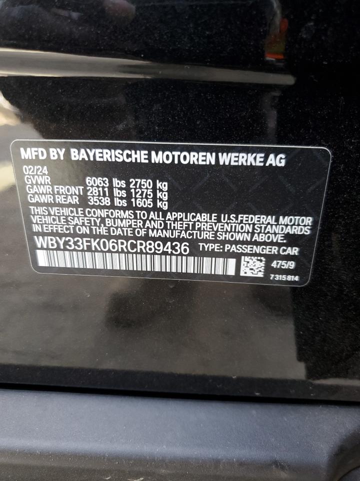 WBY33FK06RCR89436 2024 BMW I5 Edrive 40