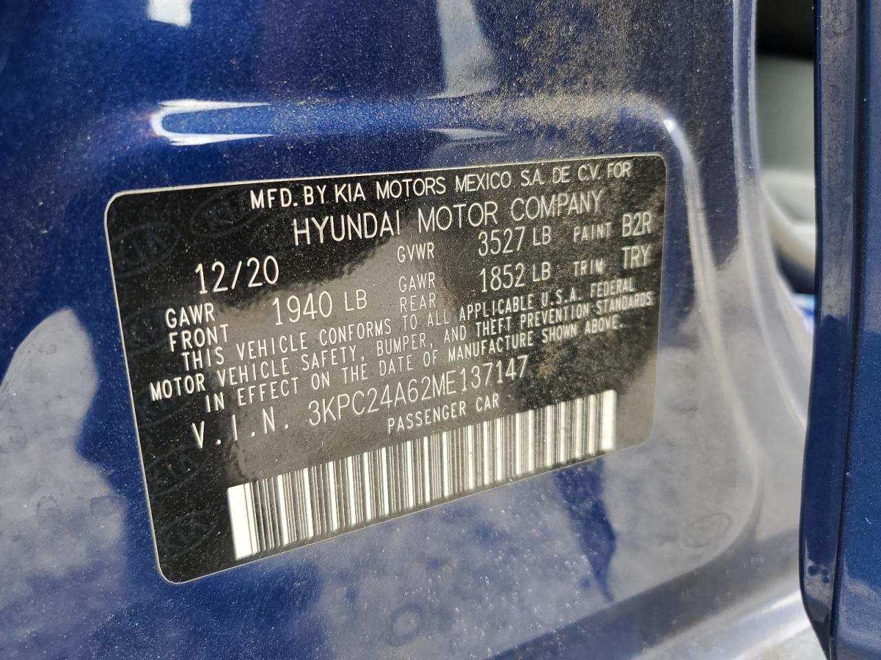 3KPC24A62ME137147 2021 HYUNDAI ACCENT - Image 14