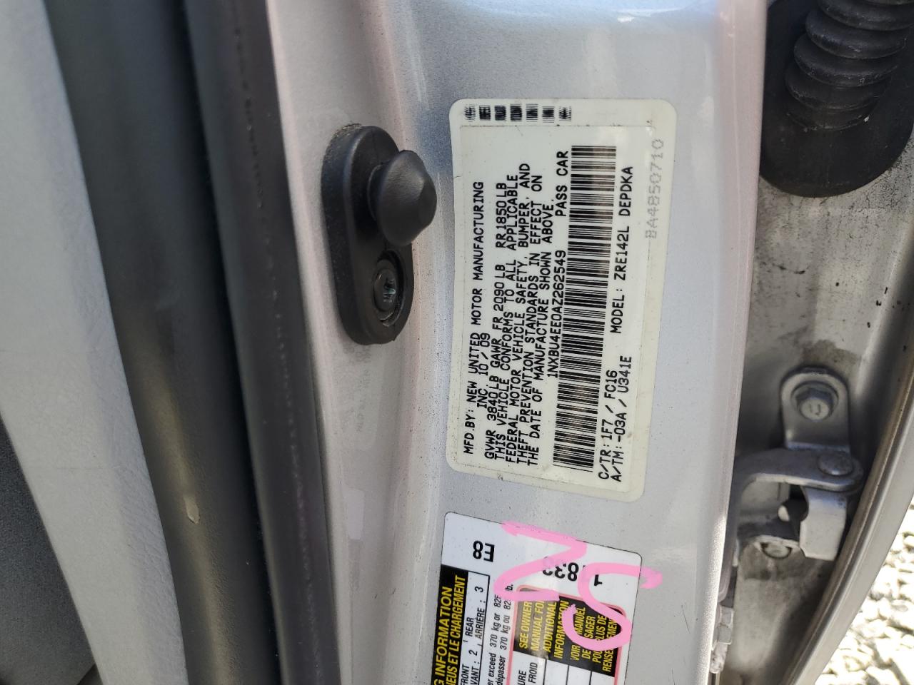 1NXBU4EE0AZ262549 2010 Toyota Corolla Base