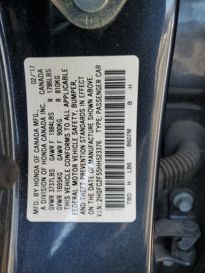 2HGFC2F55HH523376 2017 Honda Civic Lx