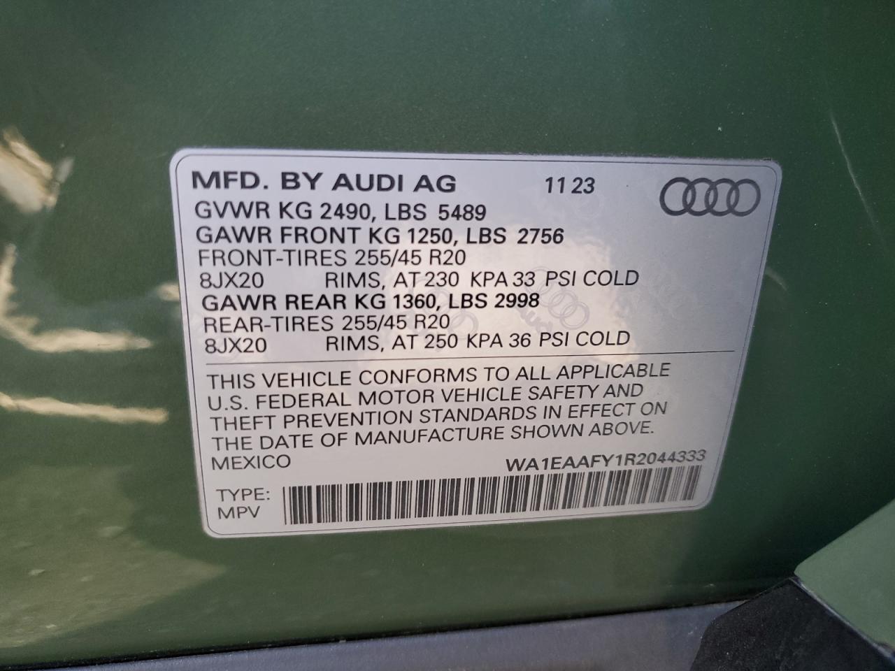 2024 Audi Q5 Premium Plus 45 VIN: WA1EAAFY1R2044333 Lot: 76609594