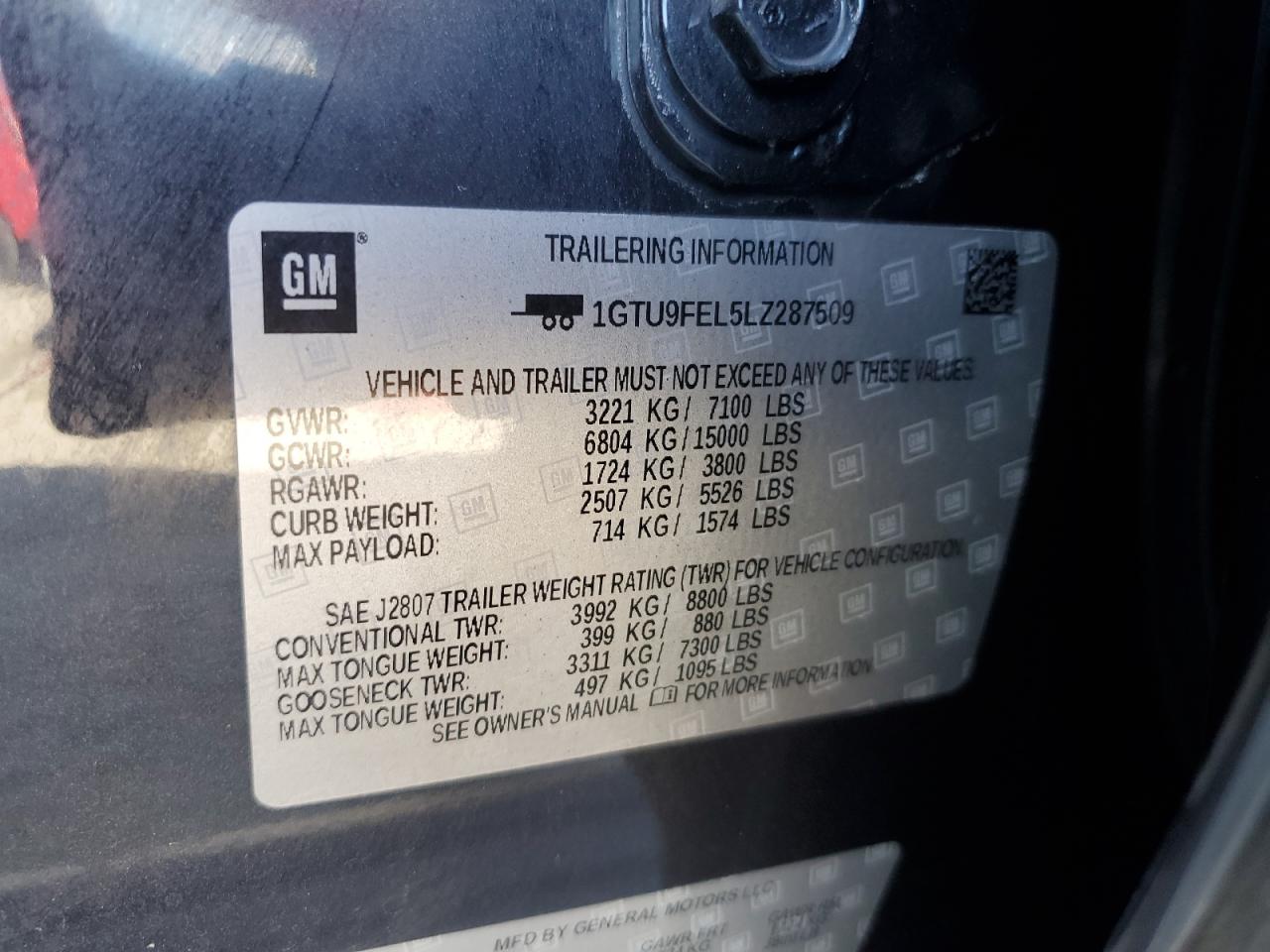 1GTU9FEL5LZ287509 2020 GMC Sierra K1500 Denali