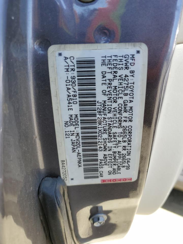 JT2BF28K1X0212143 1999 Toyota Camry Le