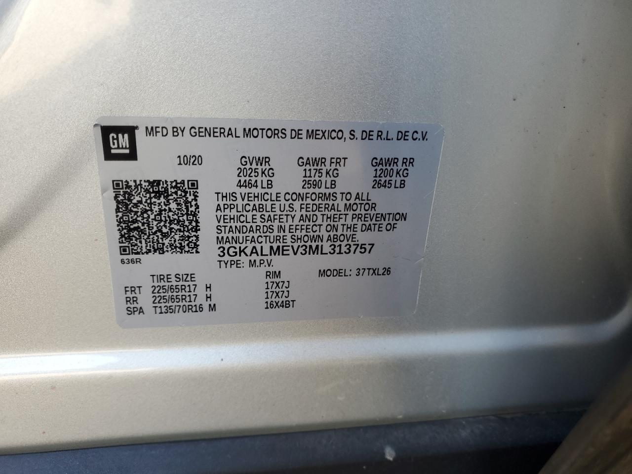 VIN 3GKALMEV3ML313757 2021 GMC TERRAIN no.13