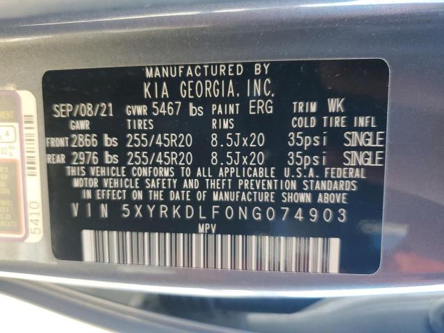 5XYRKDLF0NG074903 Kia Sorento SX 15