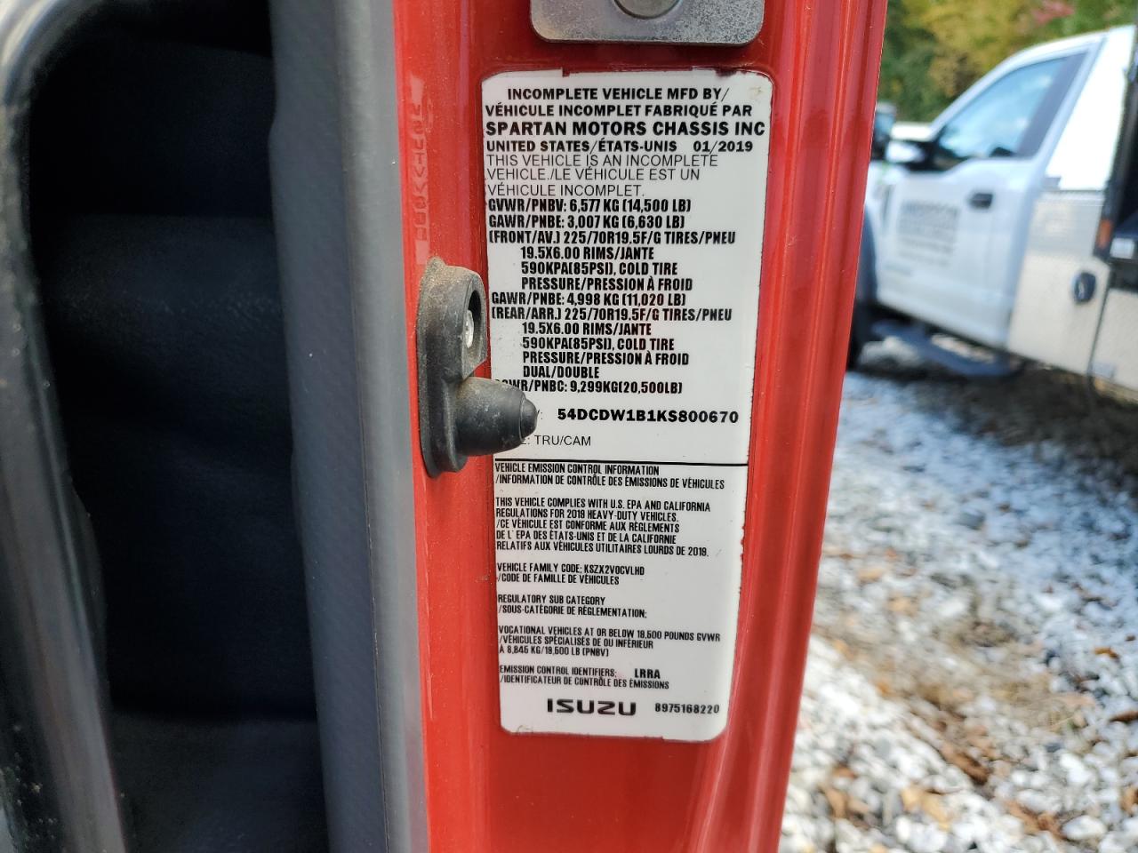 54DCDW1B1KS800670 CHEVROLET C/K4500 2019