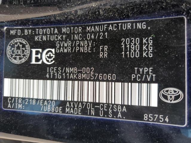 2021 TOYOTA CAMRY SE  