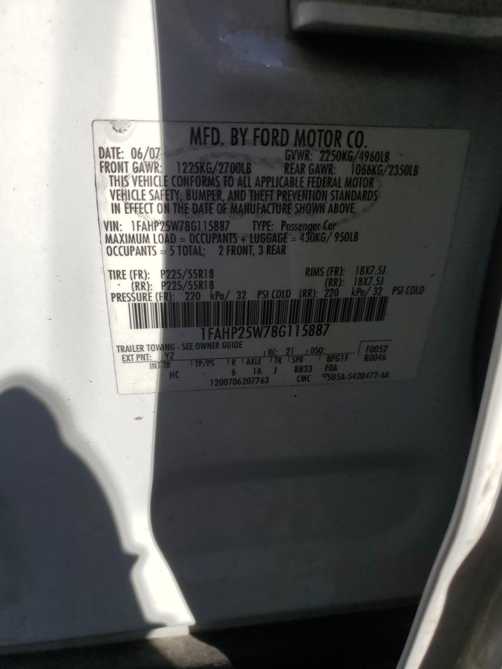 1FAHP25W78G115887 2008 Ford Taurus Limited