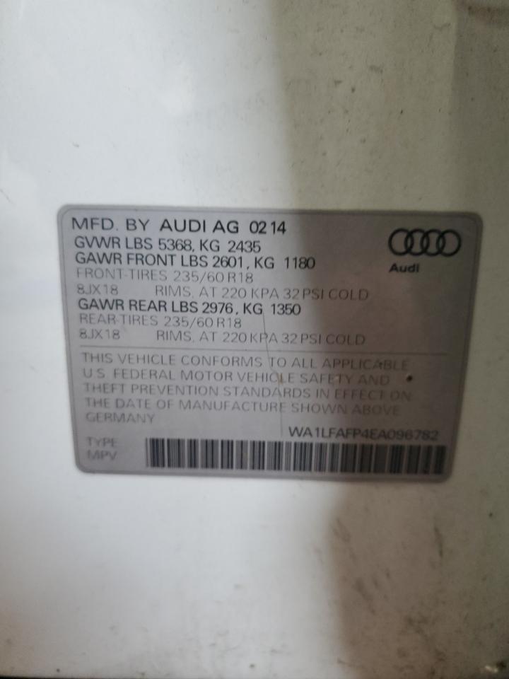 2014 Audi Q5 Premium Plus VIN: WA1LFAFP4EA096782 Lot: 74905554