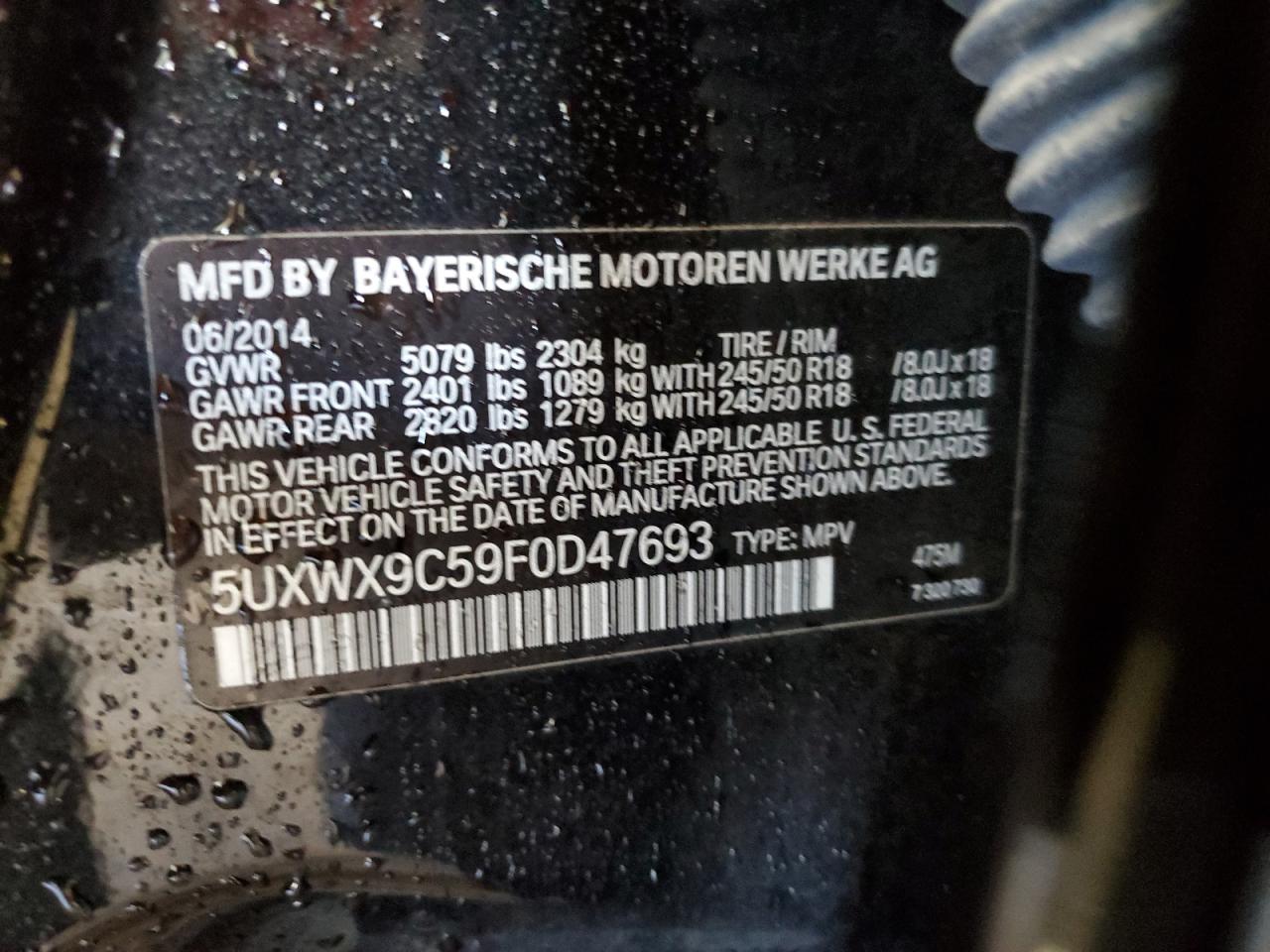 5UXWX9C59F0D47693 2015 BMW X3 xDrive28I