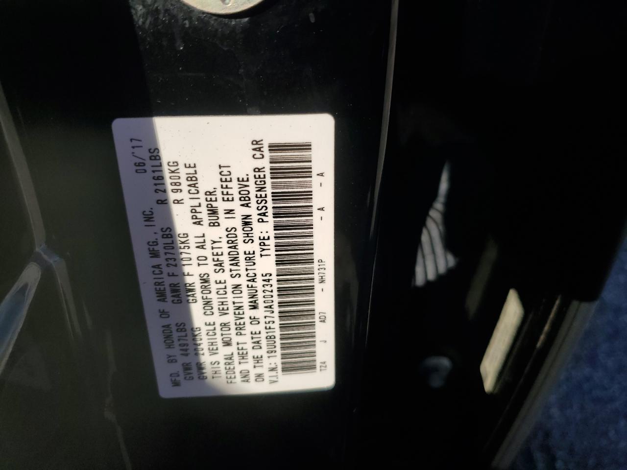 19UUB1F57JA002345 2018 Acura Tlx Tech