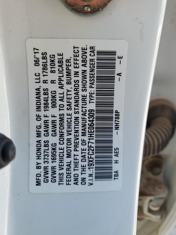 19XFC2F71HE064309 2017 Honda Civic Ex 19XFC2F71HE064309 2017 Honda Civic Ex