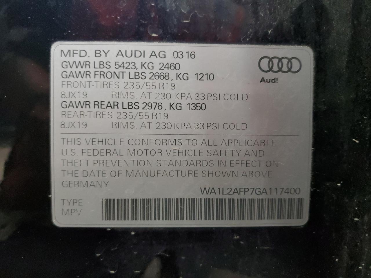 WA1L2AFP7GA117400 2016 AUDI Q5 - Image 13