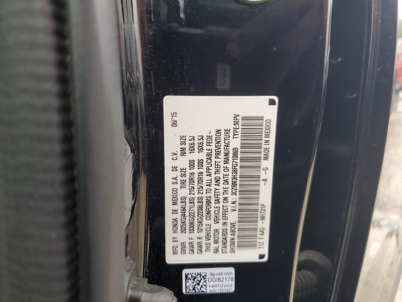 3CZRM3H38FG710869 2015 Honda Cr-V Lx