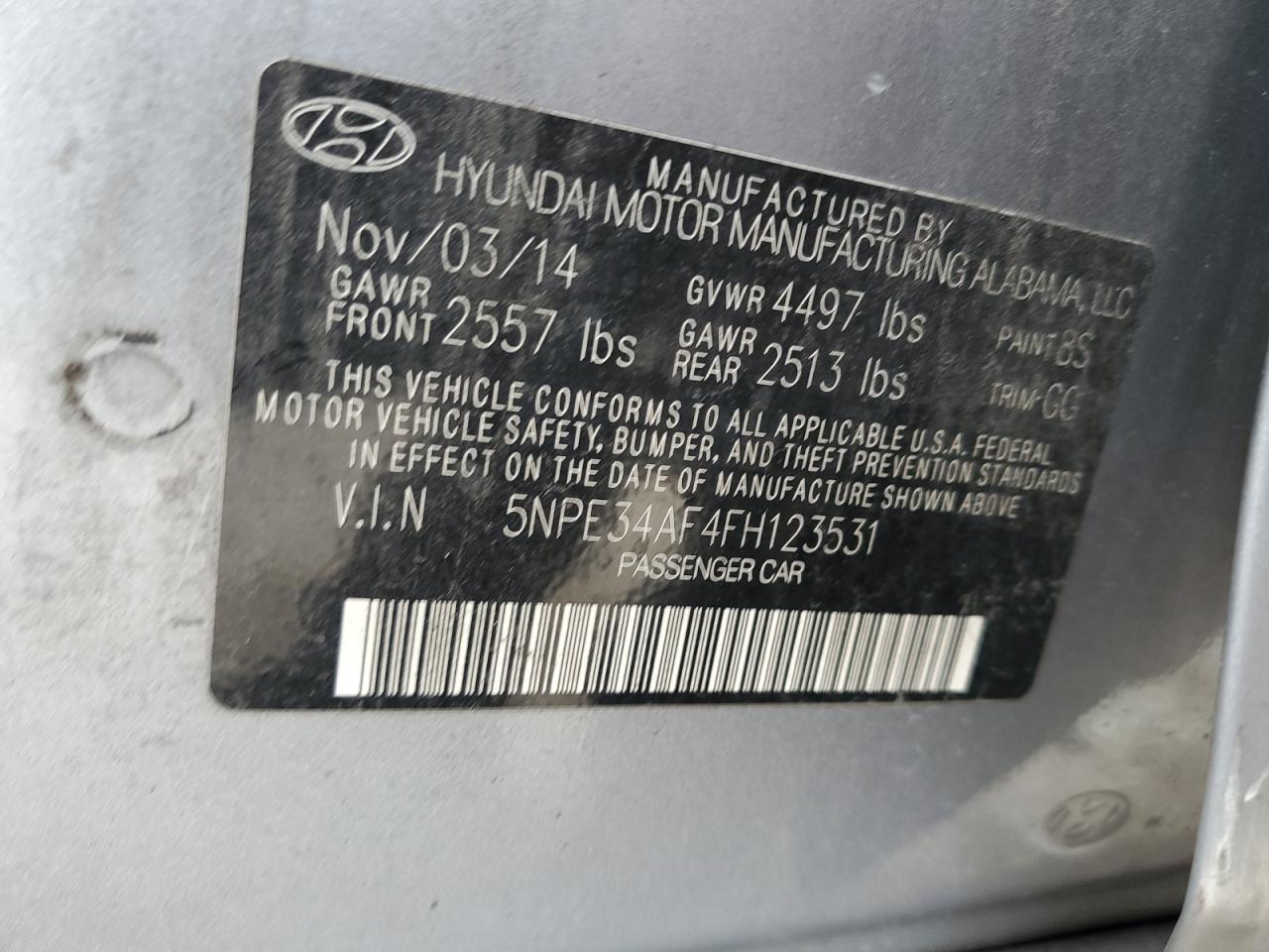 5NPE34AF4FH123531 2015 Hyundai Sonata Sport