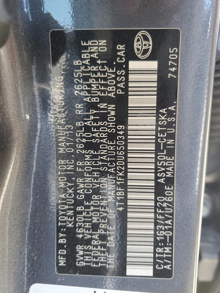 4T1BF1FK2DU650349 2013 Toyota Camry L