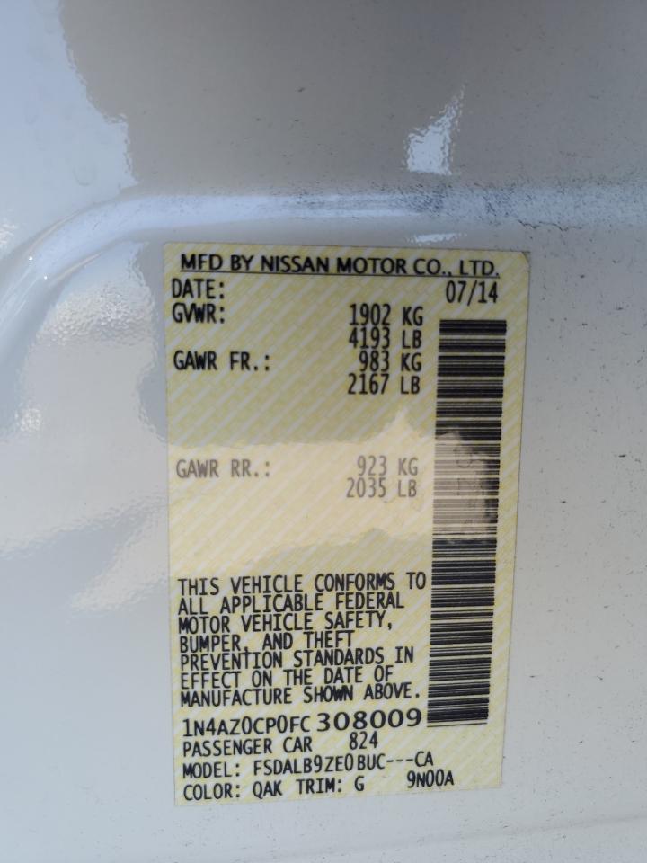 2015 Nissan Leaf S VIN: 1N4AZ0CP0FC308009 Lot: 73065904