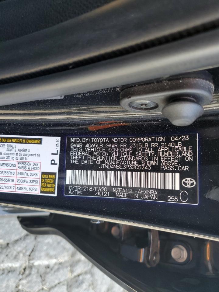 2023 Toyota Corolla Se VIN: JTND4MBE3P3205743 Lot: 76208354