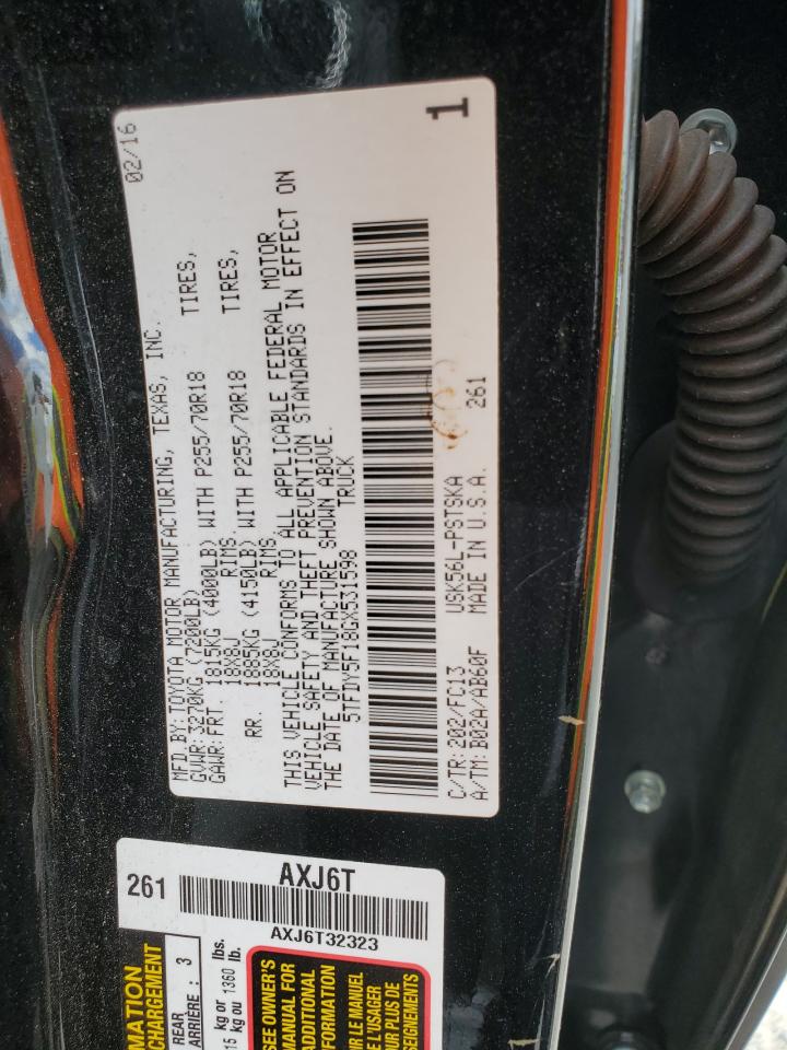 5TFDY5F18GX531598 2016 Toyota Tundra Crewmax Sr5