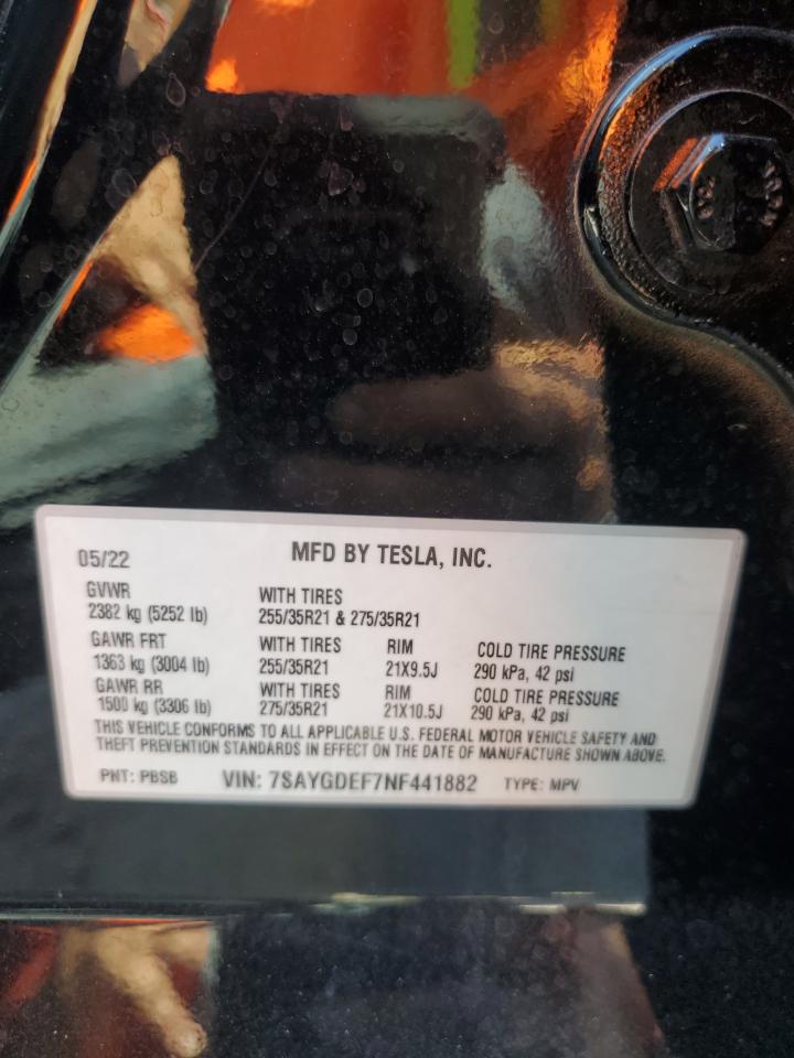 7SAYGDEF7NF441882 2022 Tesla Model Y