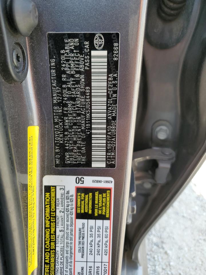 4T1B11HK5JU564489 2018 TOYOTA CAMRY - Image 12