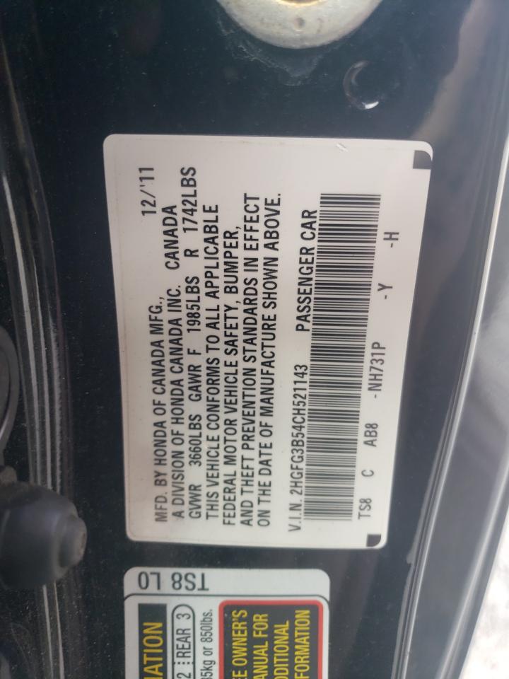 2HGFG3B54CH521143 2012 Honda Civic Lx