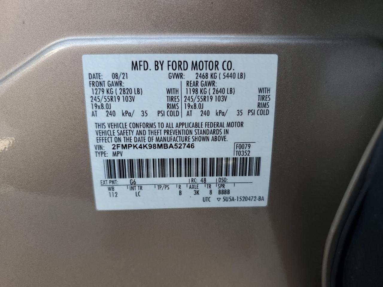 2FMPK4K98MBA52746 2021 FORD EDGE - Image 13