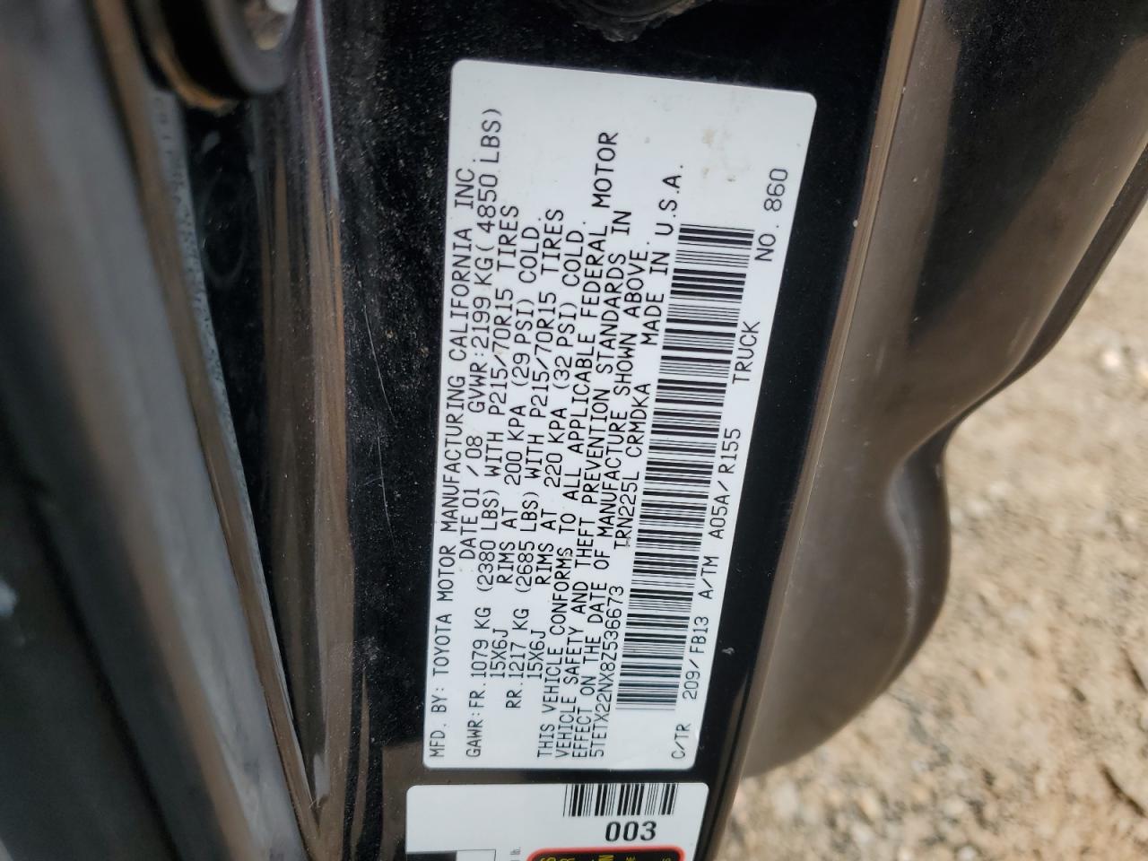 5TETX22NX8Z536673 2008 Toyota Tacoma Access Cab