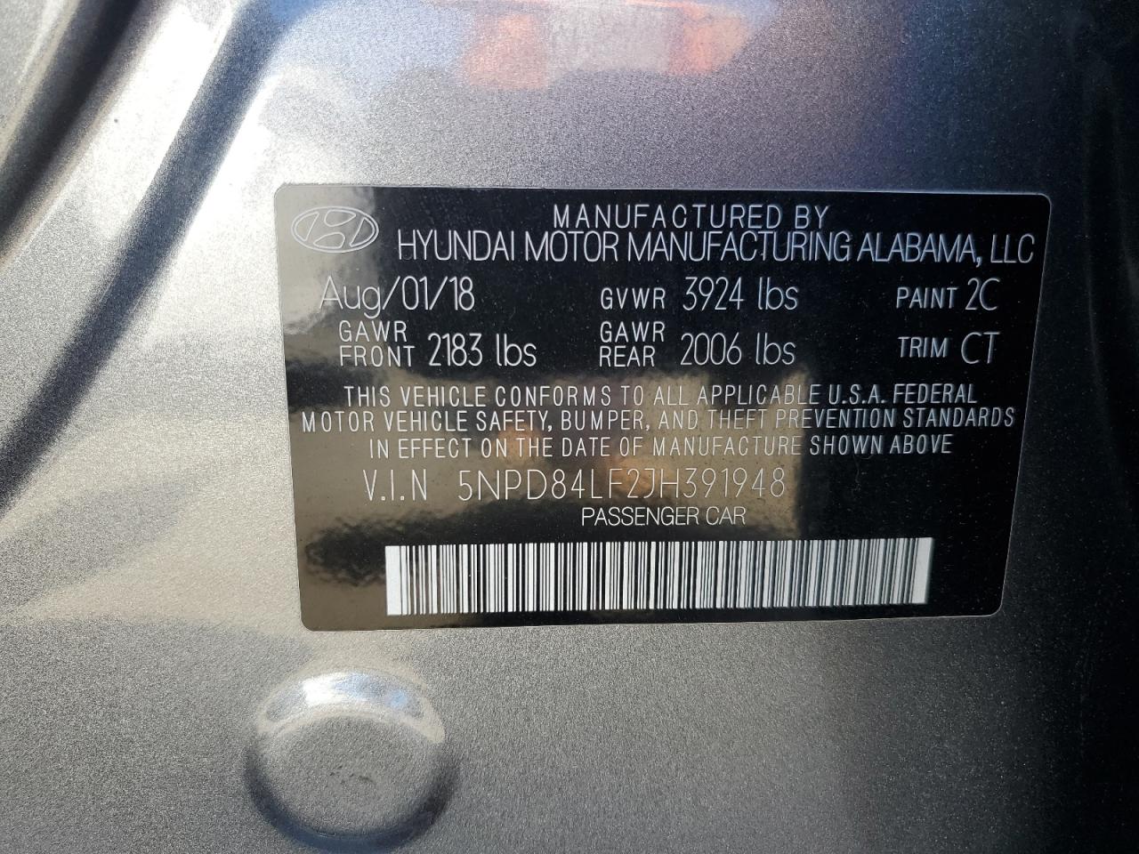 5NPD84LF2JH391948 2018 HYUNDAI ELANTRA - Image 12