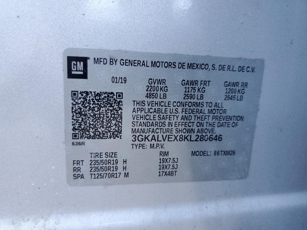 VIN 3GKALVEX8KL280646 2019 GMC TERRAIN no.14