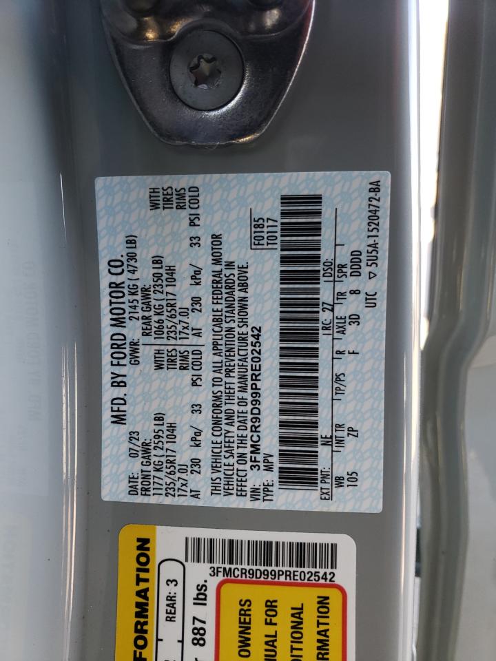 2023 Ford Bronco Sport Badlands VIN: 3FMCR9D99PRE02542 Lot: 76140494