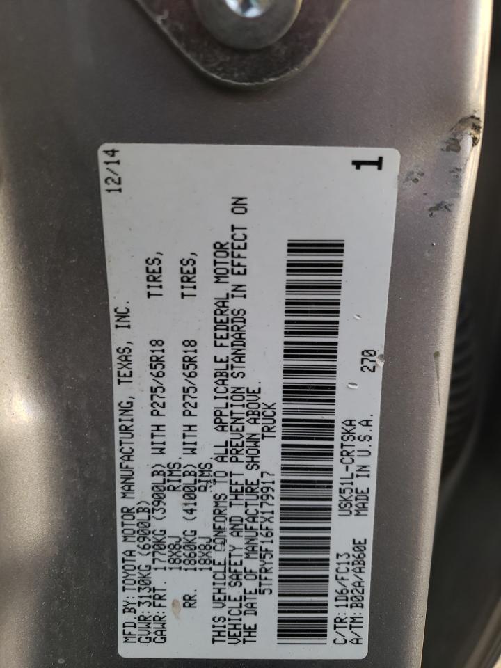 5TFRY5F16FX179917 2015 Toyota Tundra Double Cab Sr