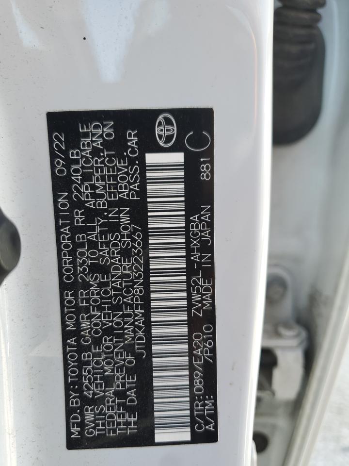 JTDKAMFP8N3223667 2022 Toyota Prius Prime Le