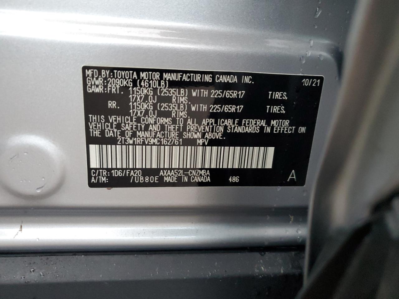 2T3W1RFV9MC162761 2021 TOYOTA RAV 4 - Image 14