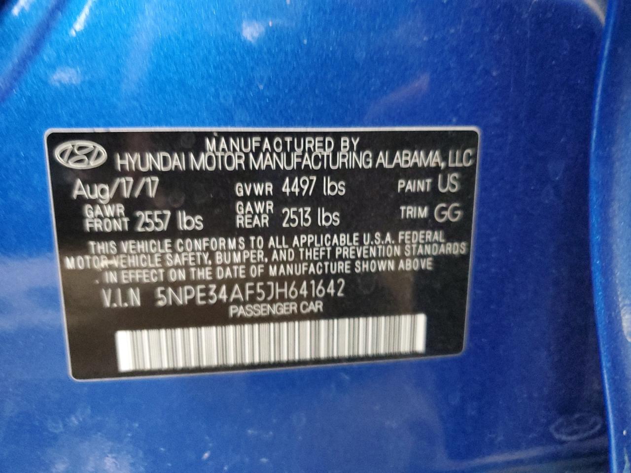 5NPE34AF5JH641642 2018 Hyundai Sonata Sport