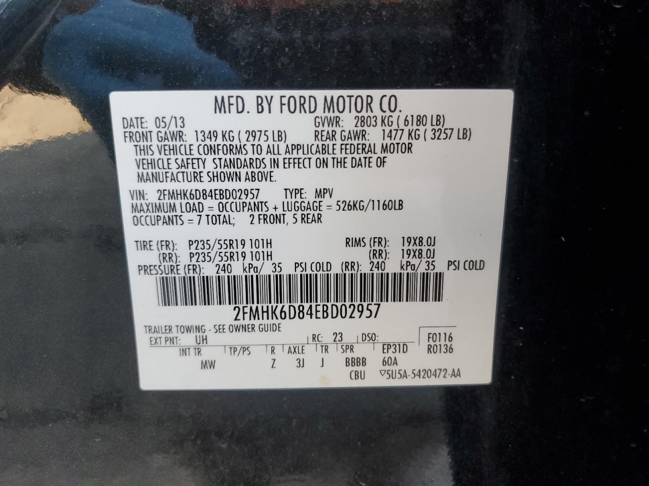 2FMHK6D84EBD02957 2014 Ford Flex Limited