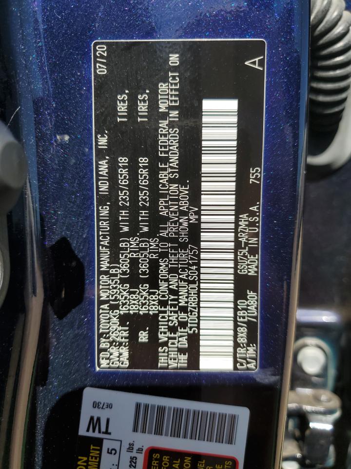 5TDGZRBH0LS041757 2020 TOYOTA HIGHLANDER - Image 13