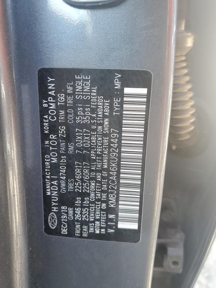 2019 Hyundai Tucson Se VIN: KM8J2CA46KU924497 Lot: 76366334