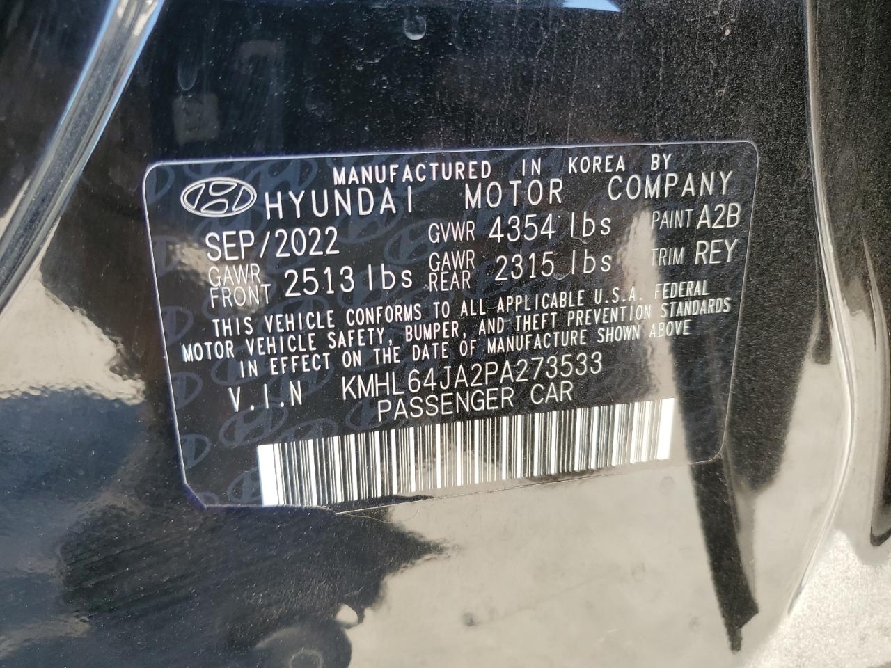 2023 Hyundai Sonata Sel VIN: KMHL64JA2PA273533 Lot: 76744484