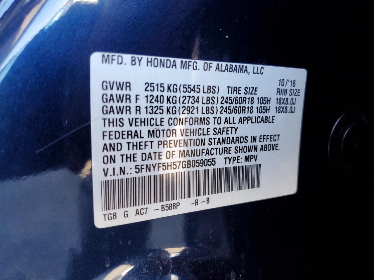 2016 Honda Pilot - Image 15