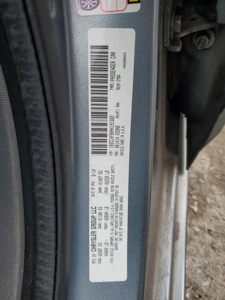 2010 Dodge Avenger Sxt VIN: 1B3CC4FB0AN191669 Lot: 74262054