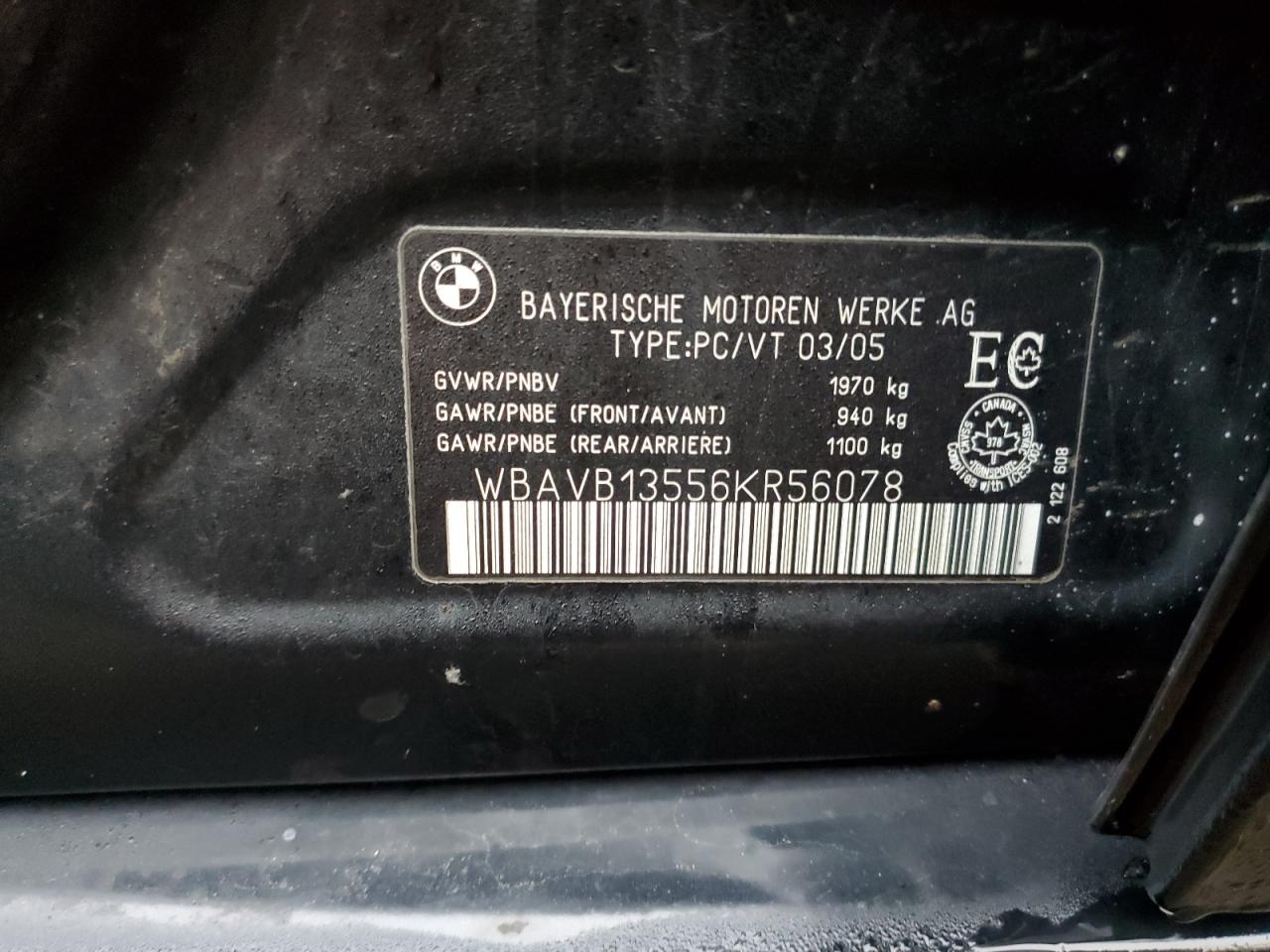 2006 BMW 325 I VIN: WBAVB13556KR56078 Lot: 78587984