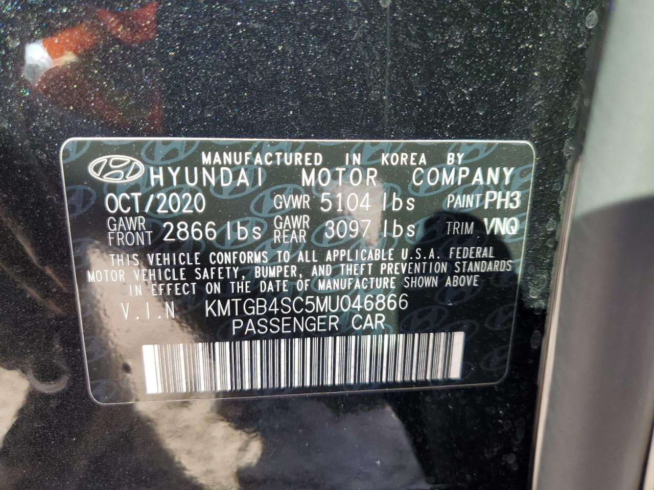 2021 Genesis G80 Base VIN: KMTGB4SC5MU046866 Lot: 76997434