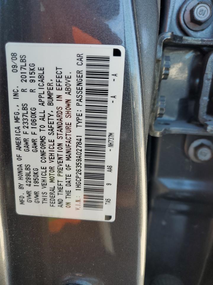 1HGCP26359A027841 2009 Honda Accord Lx