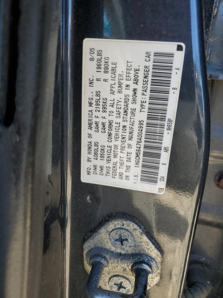 1HGCM56476A004995 2006 Honda Accord Lx