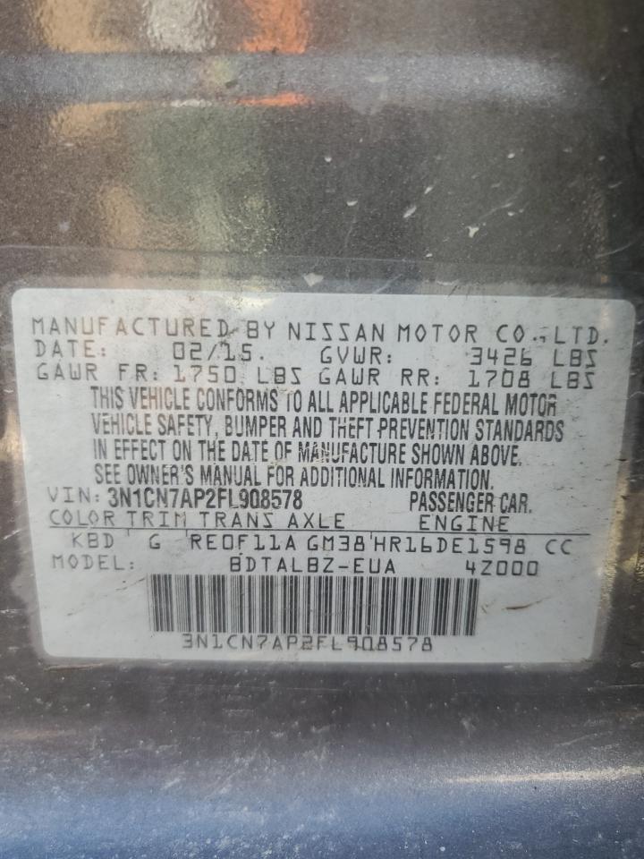 3N1CN7AP2FL908578 2015 Nissan Versa S