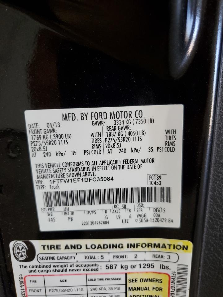 1FTFW1EF1DFC35084 2013 Ford F150 Supercrew