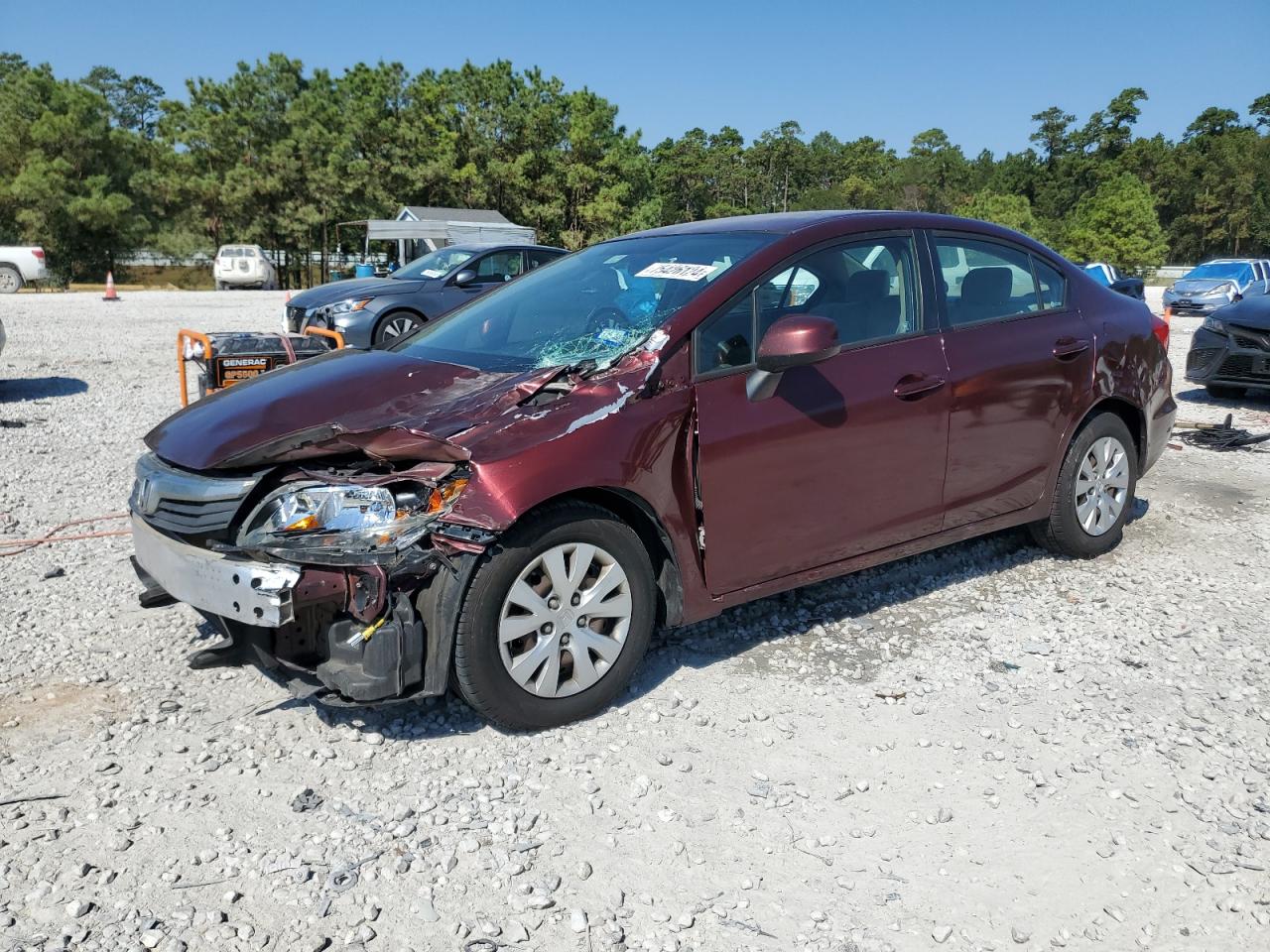 2012 Honda Civic Lx VIN: 2HGFB2F52CH600698 Lot: 75426124